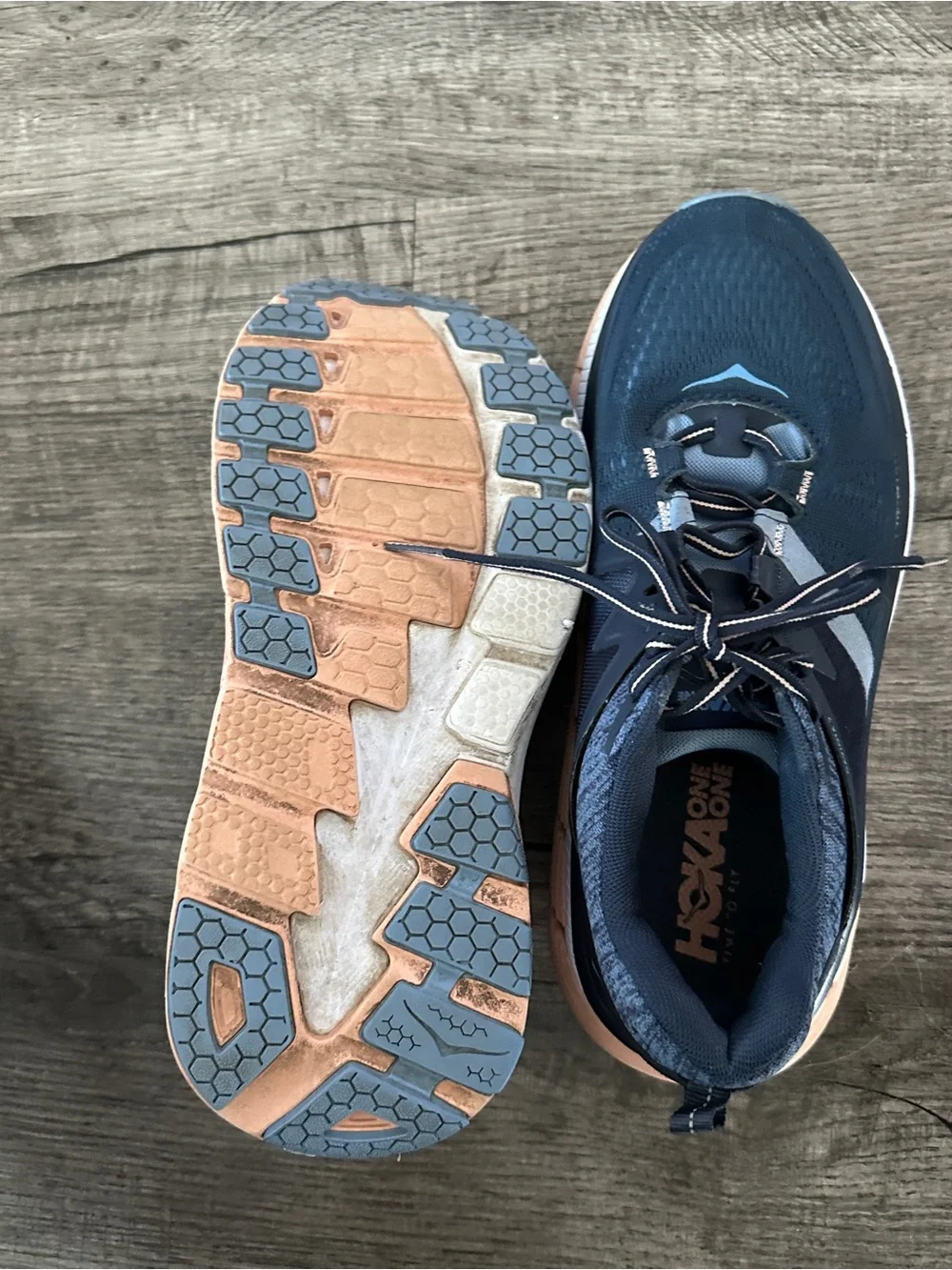 Women’s Hoka One - Navy and Peach